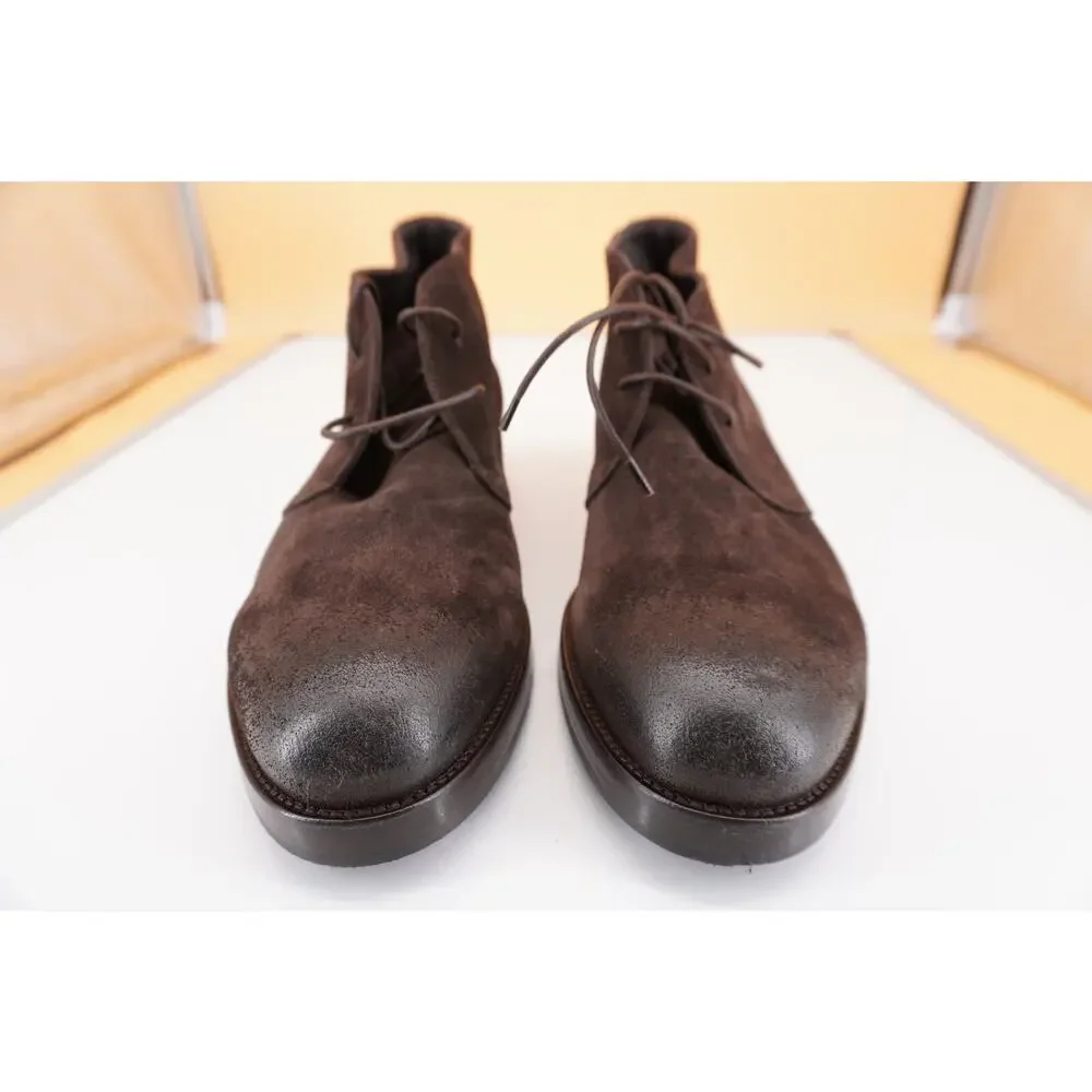 Canali Dark Brown Suede Chukka Hiking Boots Size 12 Lace Up $645 New Ankle